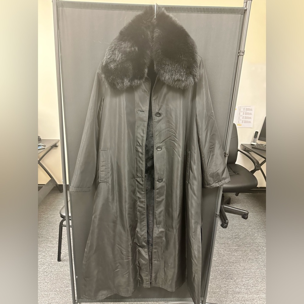 Long nylon trench coat